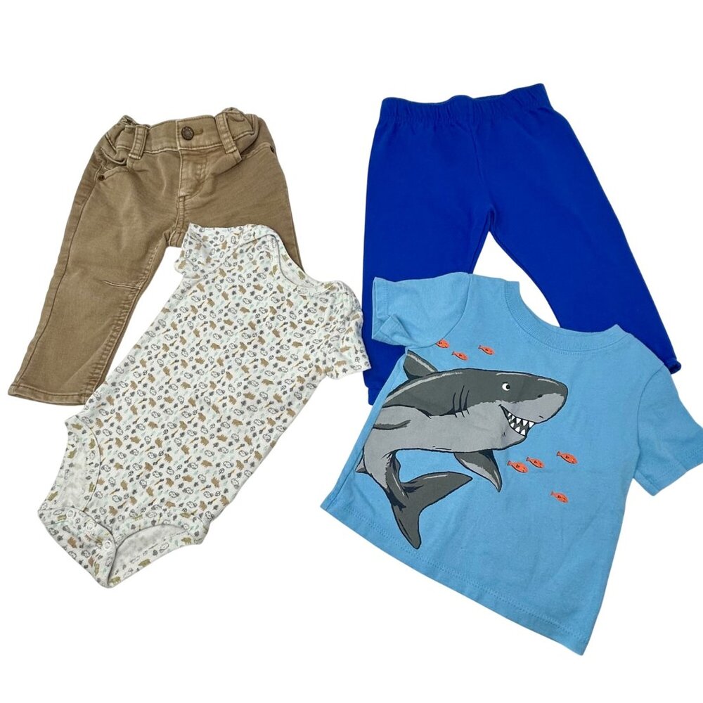 Baby Boys - 2 Pants, 1 Bodysuit, 1 shirt -‎ Size 9 Month